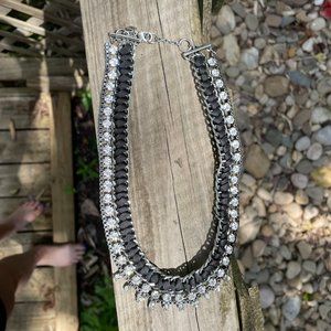 Banana Republic black-and-sparkle choker-style necklace